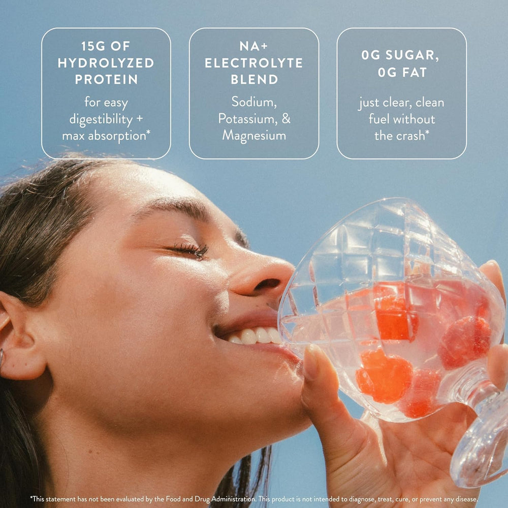 Arrae Clear Protein vaso con bebida lista, refrescante tras el ejercicio