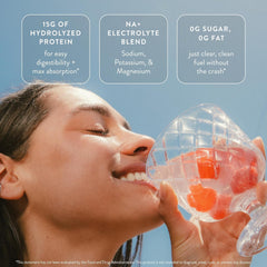 Arrae Clear Protein vaso con bebida lista, refrescante tras el ejercicio