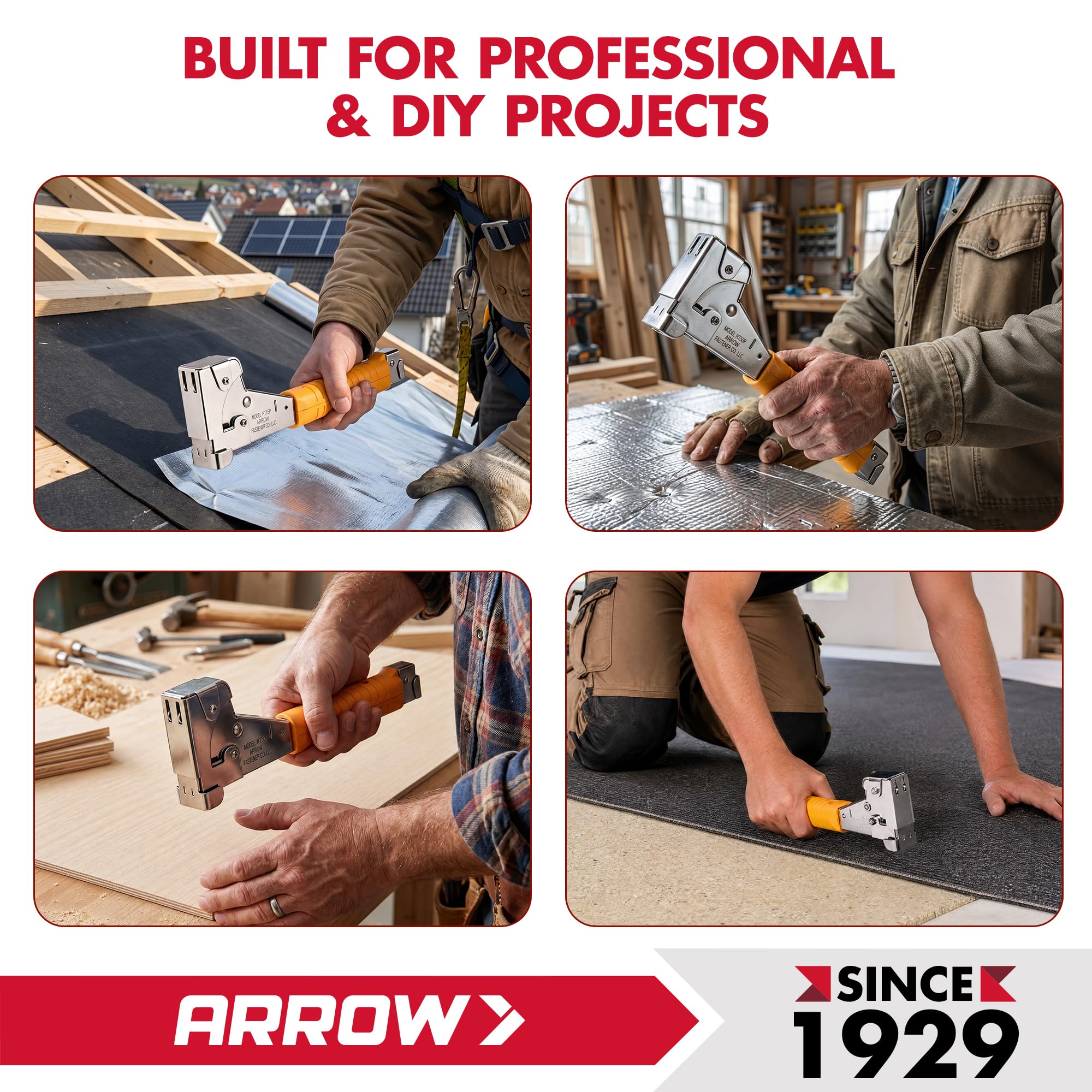 Arrow T50 junto a manos para comparar tamaño y control ergonómico