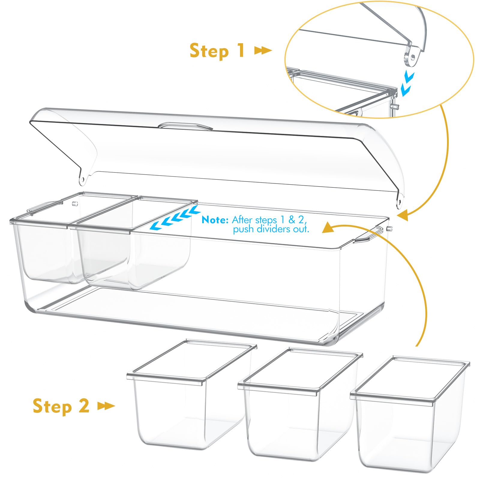 ARSTPEOE close-up of removable compartment demonstrating easy lift-out for refilling and cleaning benefit