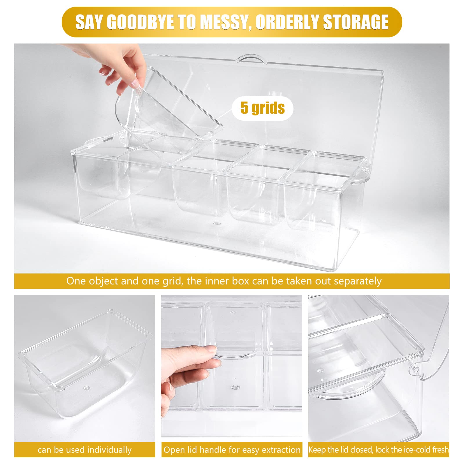 ARSTPEOE condiment tray on buffet table demonstrating compact presentation and guest-friendly access