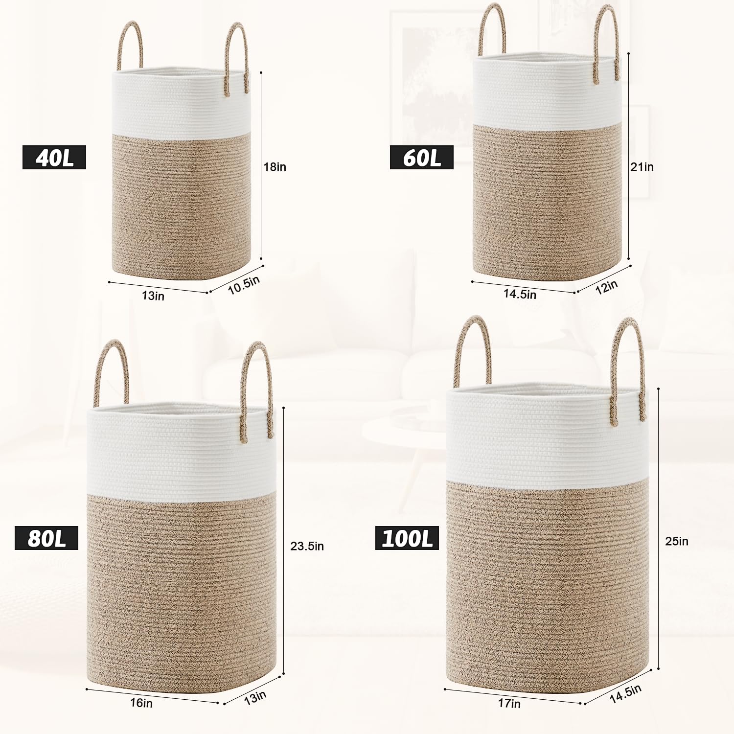 Artfeel cesta de ropa en salón guardando mantas y cojines ordenados