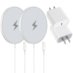 Articona vista frontal del cargador MagSafe con alineación magnética segura