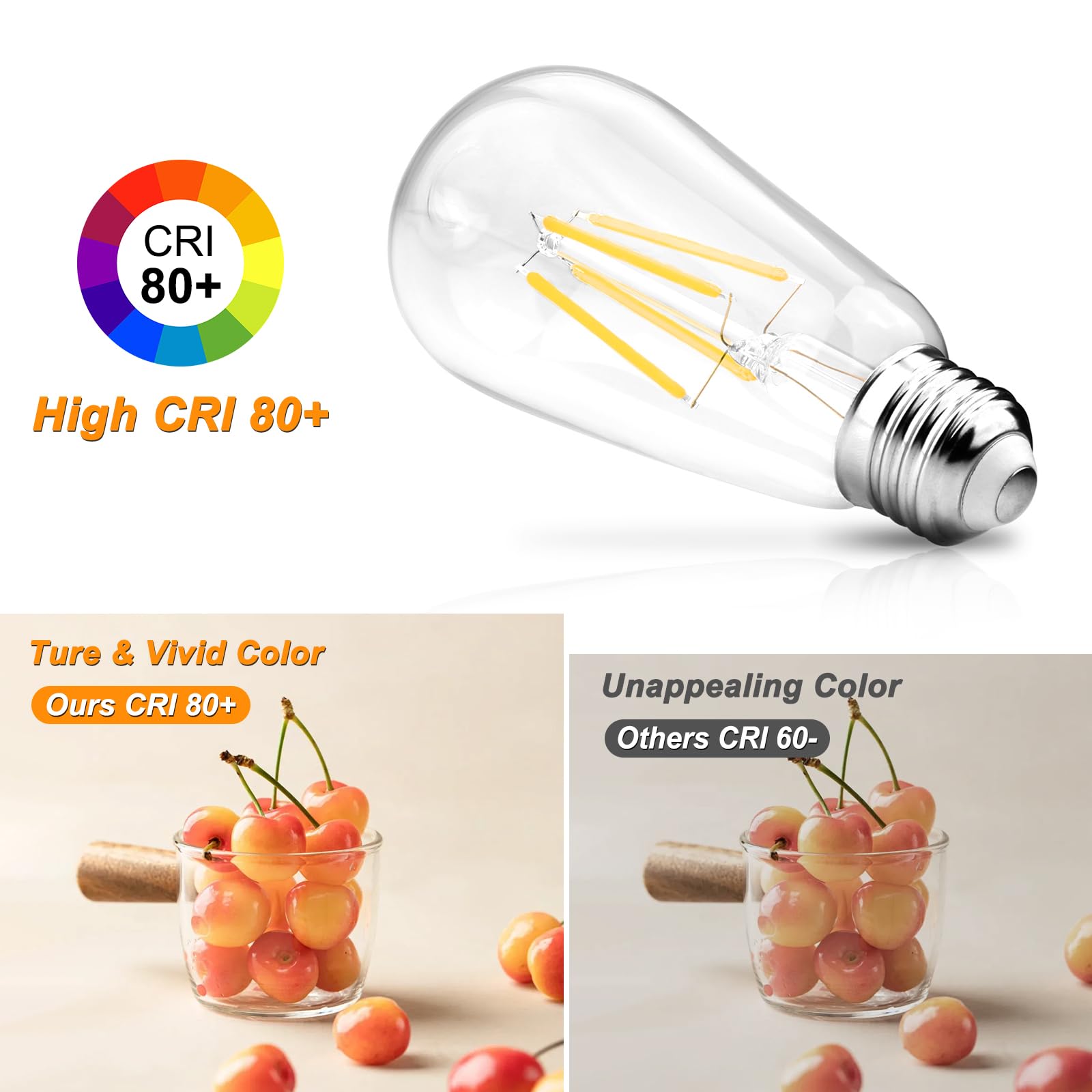 Ascher vidrio claro y filamento que ofrece luz decorativa