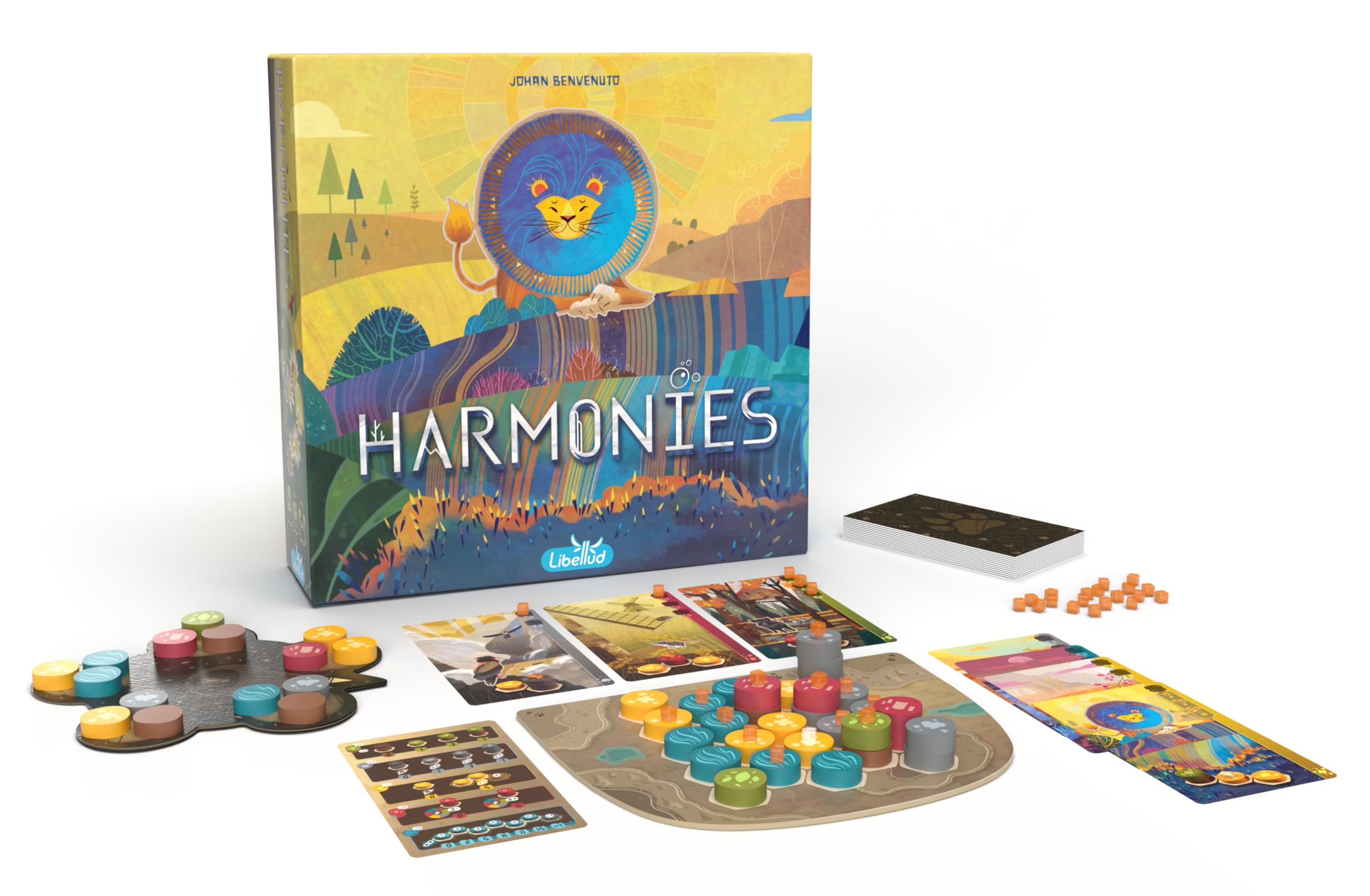 Asmodee detalle de las losetas de Harmonies que muestra textura y encaje para jugabilidad táctil