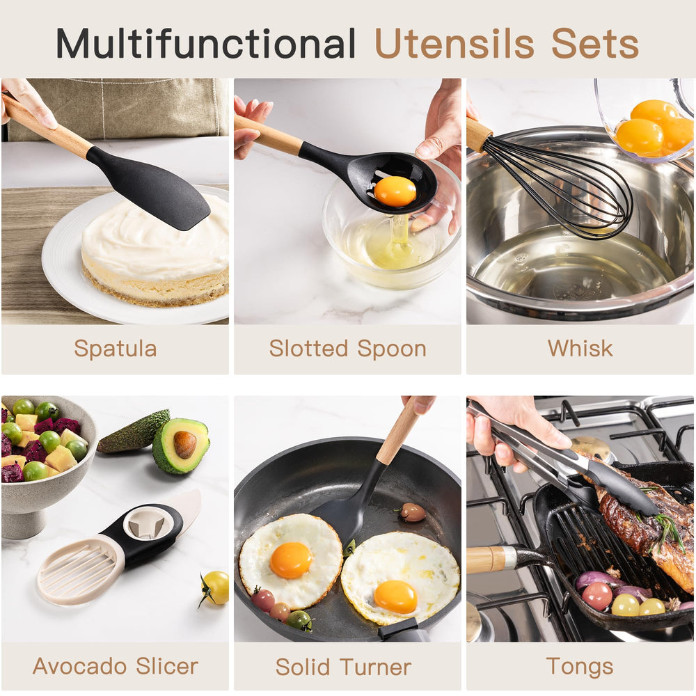 Astercook contenido del set desplegado en mesa, versatilidad visible para cocinar
