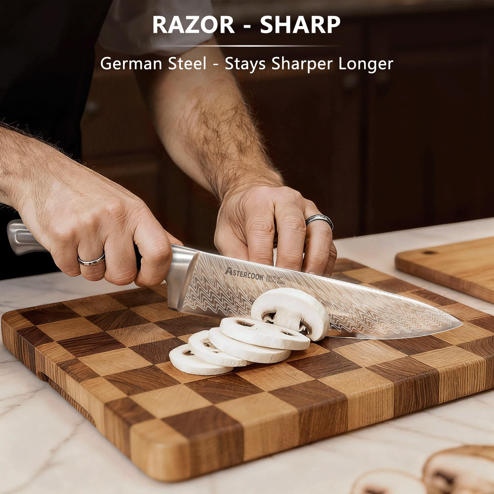 Astercook cuchillo de chef hoja detalle con filo duradero