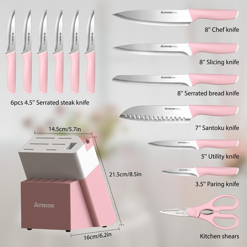 Astercook cuchillo de chef cortando vegetales con filo eficiente