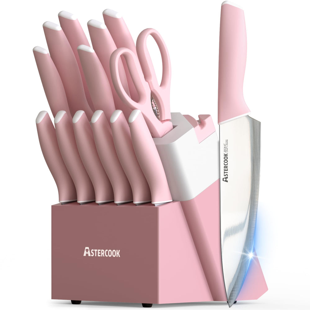 Astercook frente del bloque y cuchillos mostrando organización y estilo