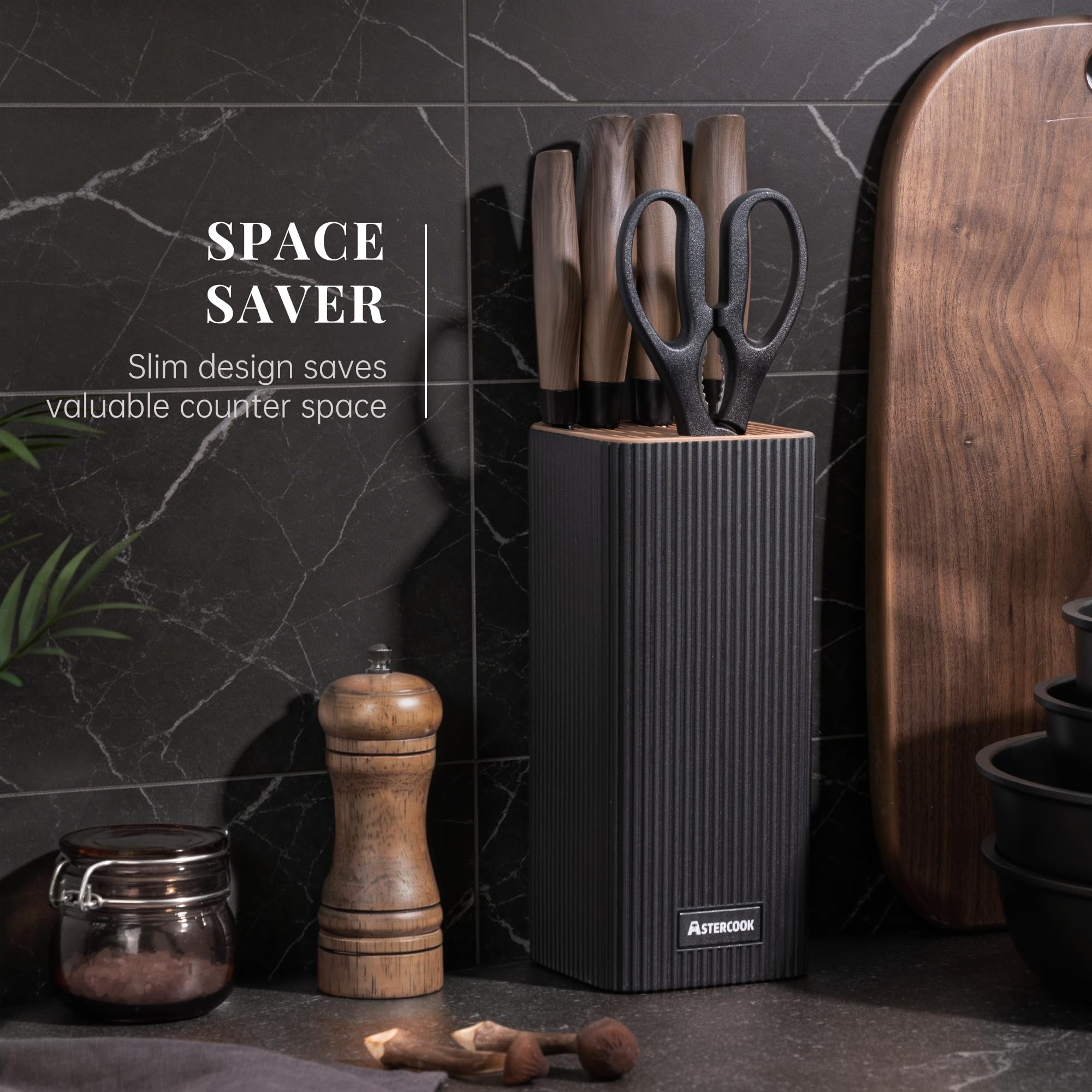 Astercook mango con veta de madera para agarre cómodo