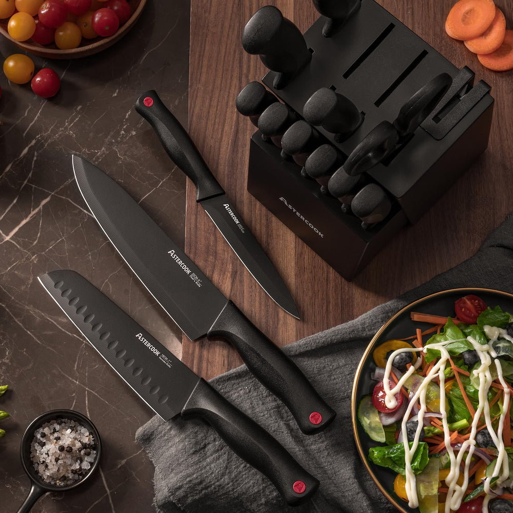 Astercook tijeras y cuchillos de servicio listos para filetear y servir