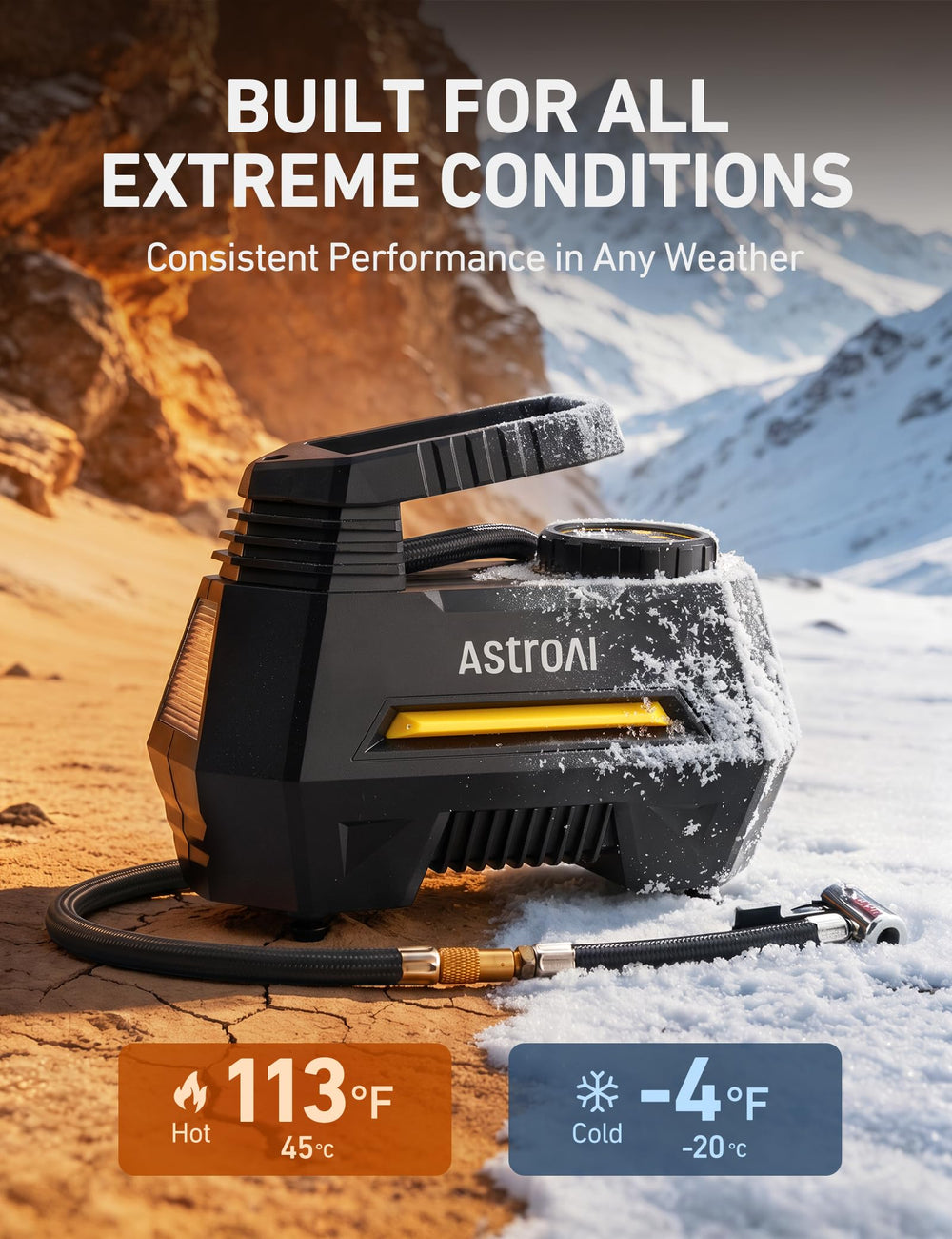 AstroAI linterna LED encendida facilitando uso nocturno y emergencias