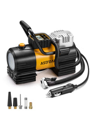 AstroAI vista frontal del compresor portátil mostrando diseño y puerto 12V