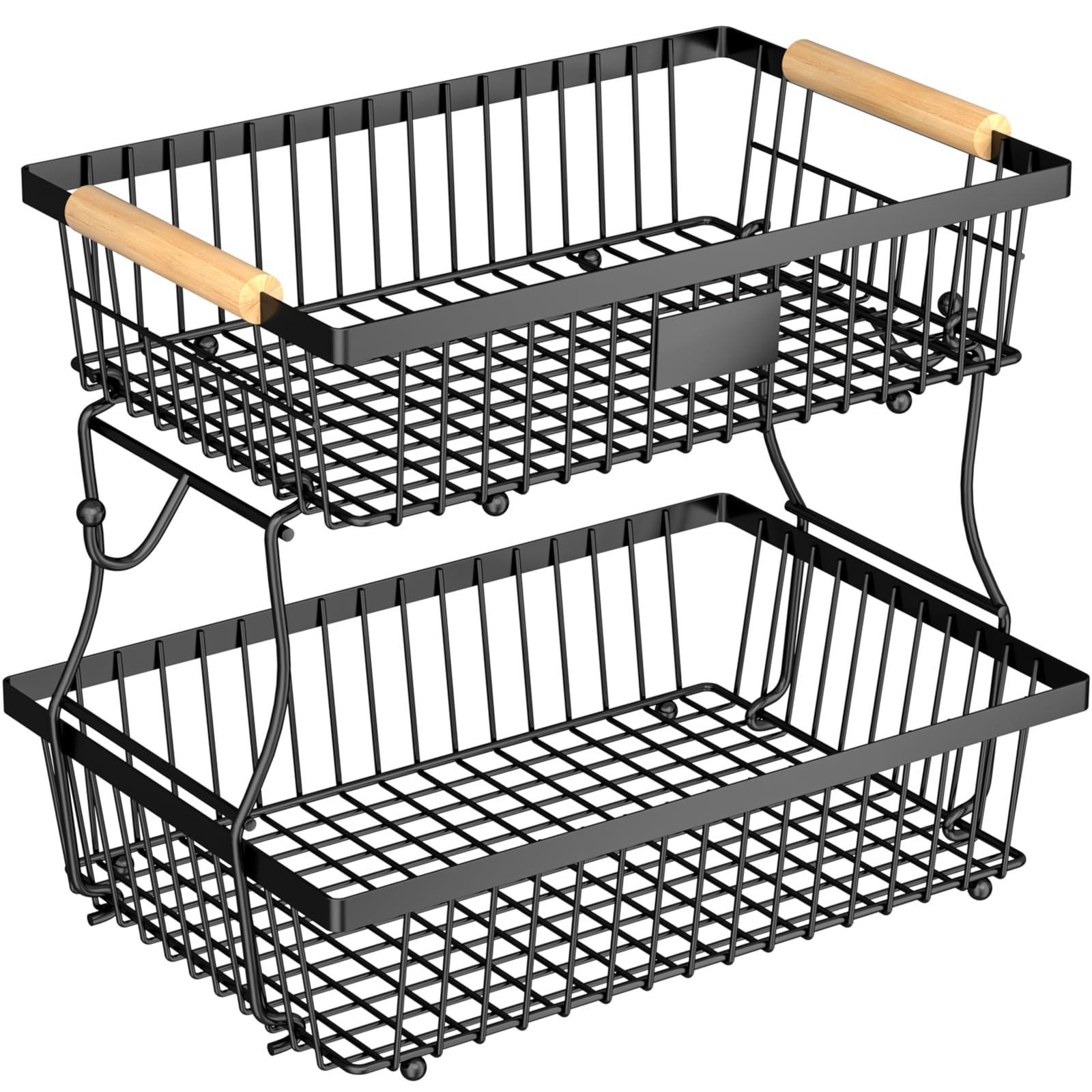 Astrorhine vista frontal de la cesta de 2 niveles con frutas organizada y estética
