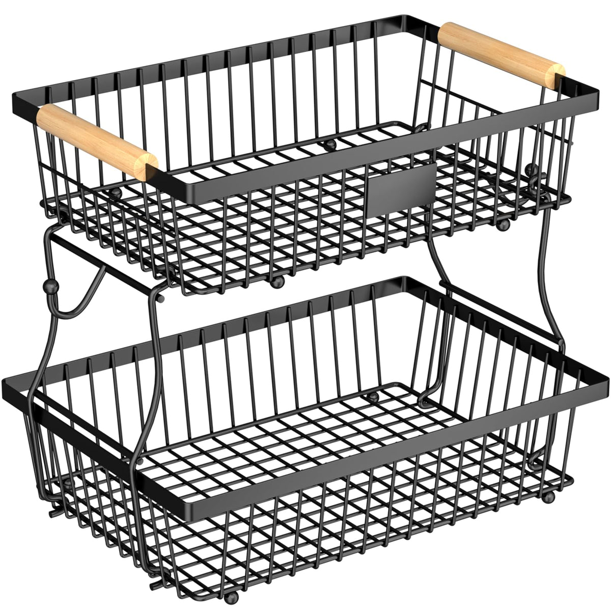 Astrorhine vista frontal de la cesta de 2 niveles con frutas organizada y estética