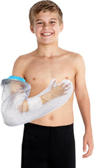 Asunby frente del empaque mostrando protector de brazo reutilizable y beneficios