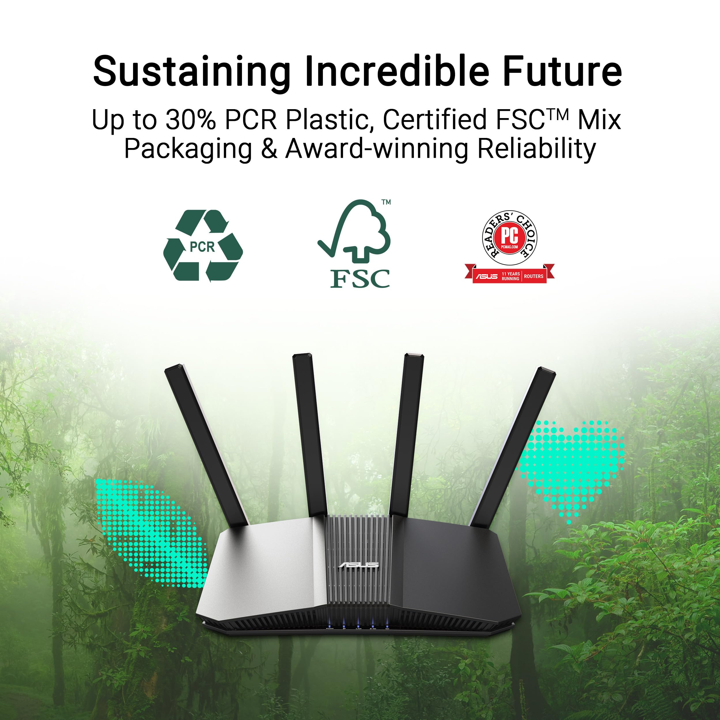 ASUS RT-BE58U ilustración Mesh mostrando ampliación de cobertura sencilla
