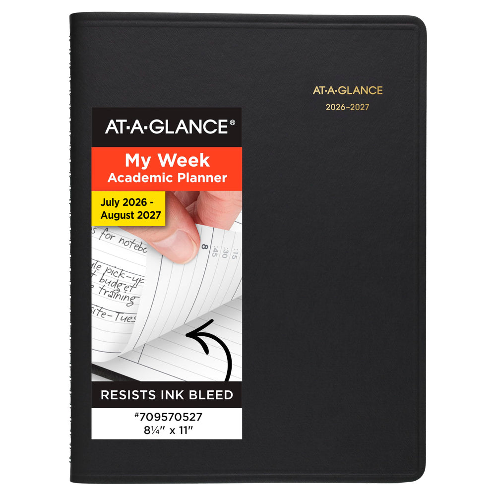 AT-A-GLANCE frontal tapa negra resistente y profesional
