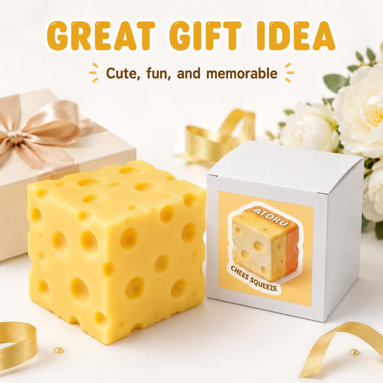 ATDRU bloque de queso sobre escritorio como decoración y fidget útil