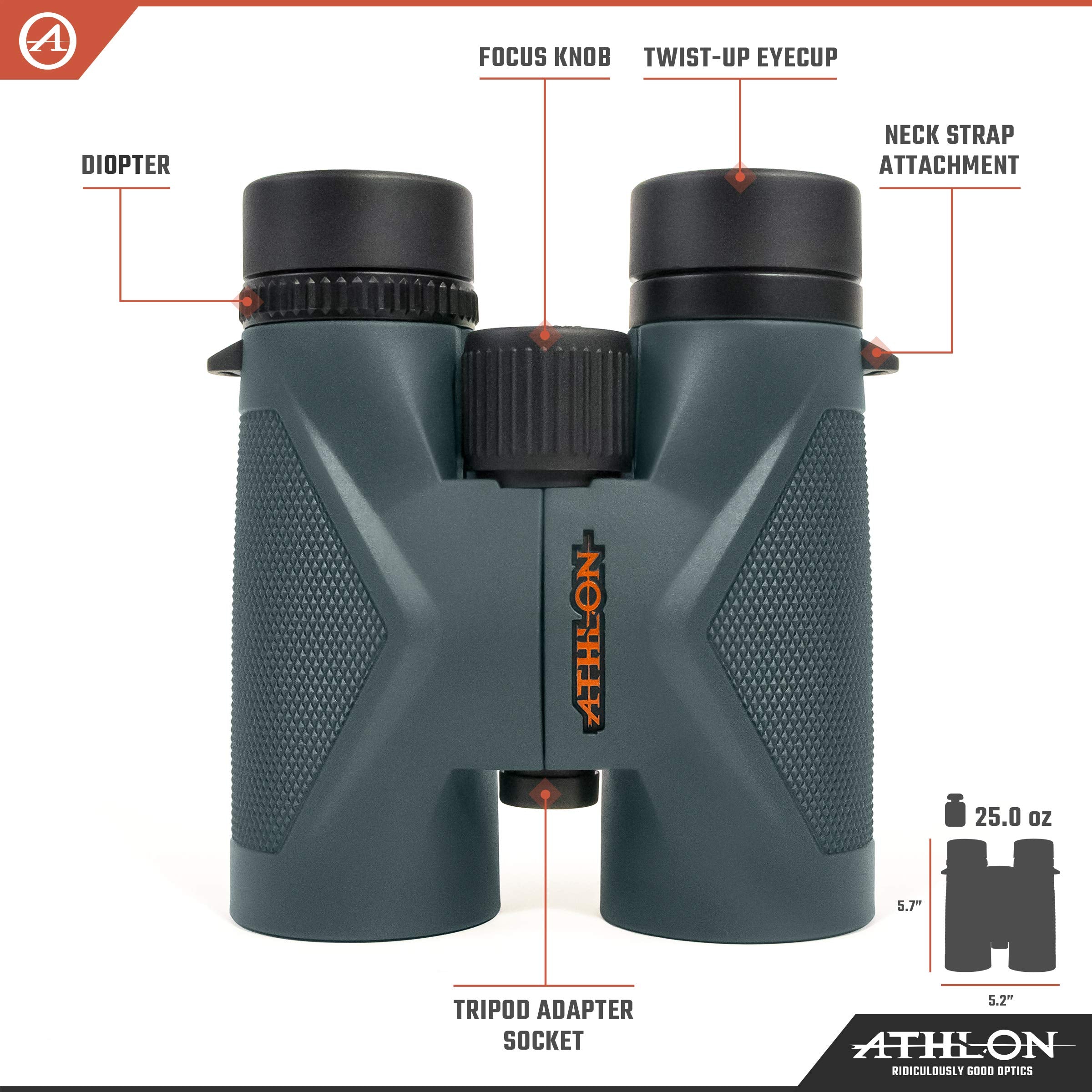 Athlon Optics Midas UHD acompañado de funda protectora para transporte seguro