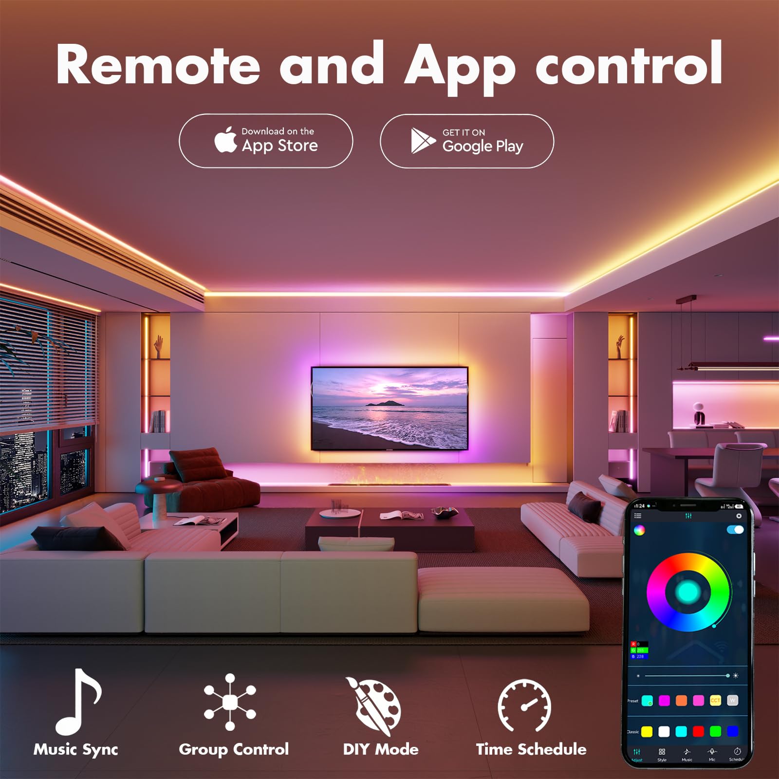 ATHONO close-up de puntos de corte y conectores para instalación personalizada