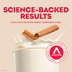 Atkins primer plano del batido que resalta su textura cremosa y apetecible