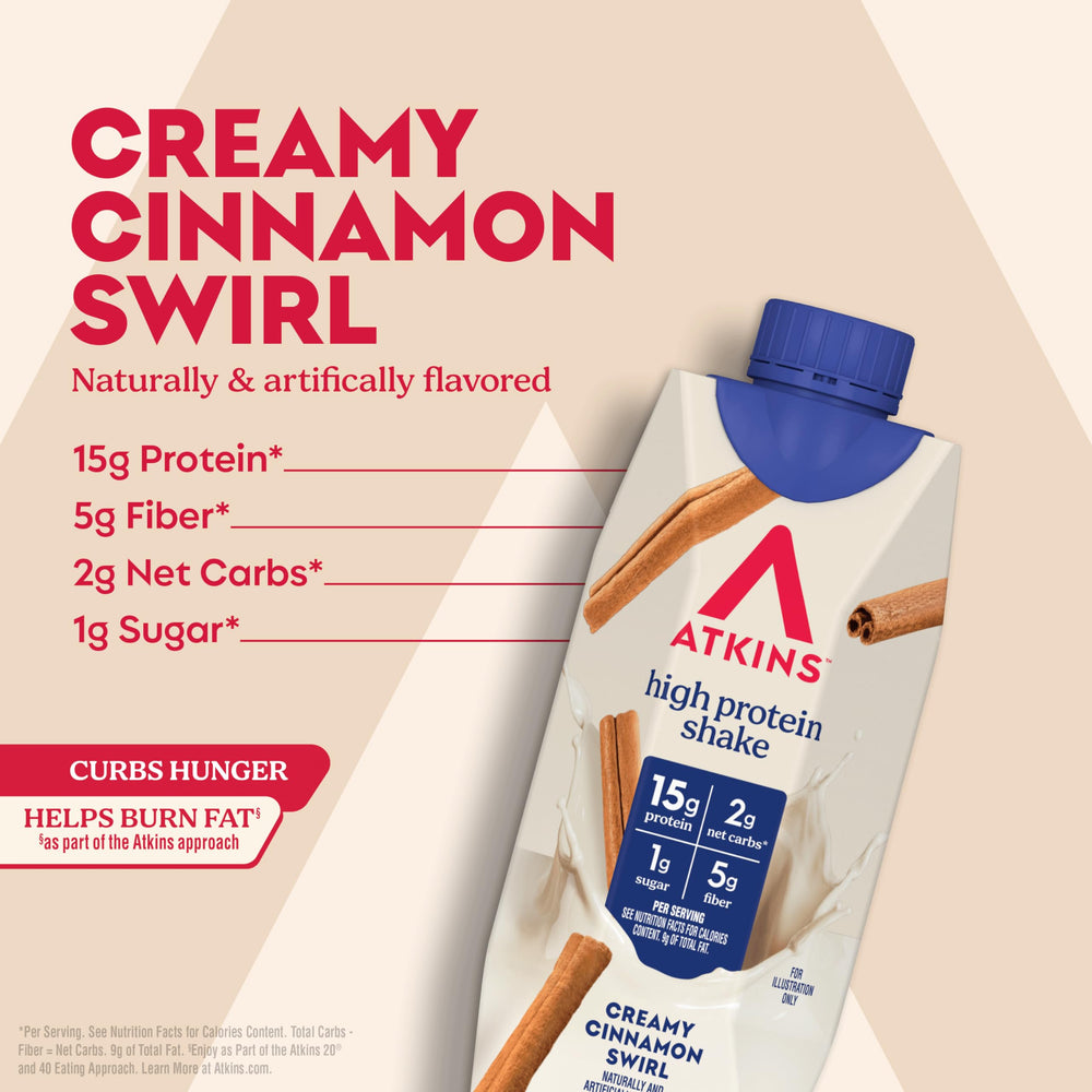 Atkins etiqueta nutricional enfocada y clara para ver proteínas y carbohidratos