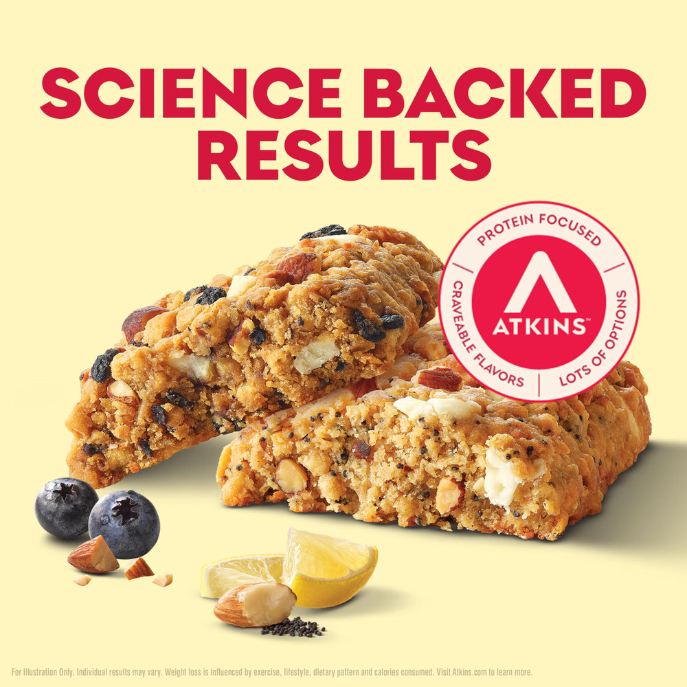Atkins primer plano textura limón amapola con semillas crujientes