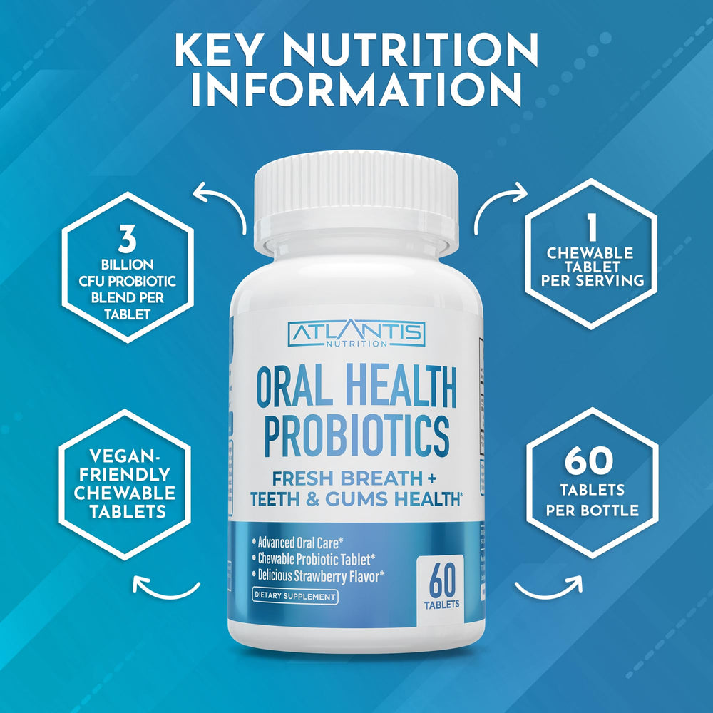 Atlantis Nutrition tabletas en mano para mostrar tamaño y porción