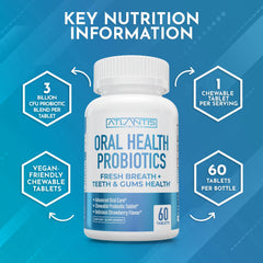 Atlantis Nutrition tabletas en mano para mostrar tamaño y porción