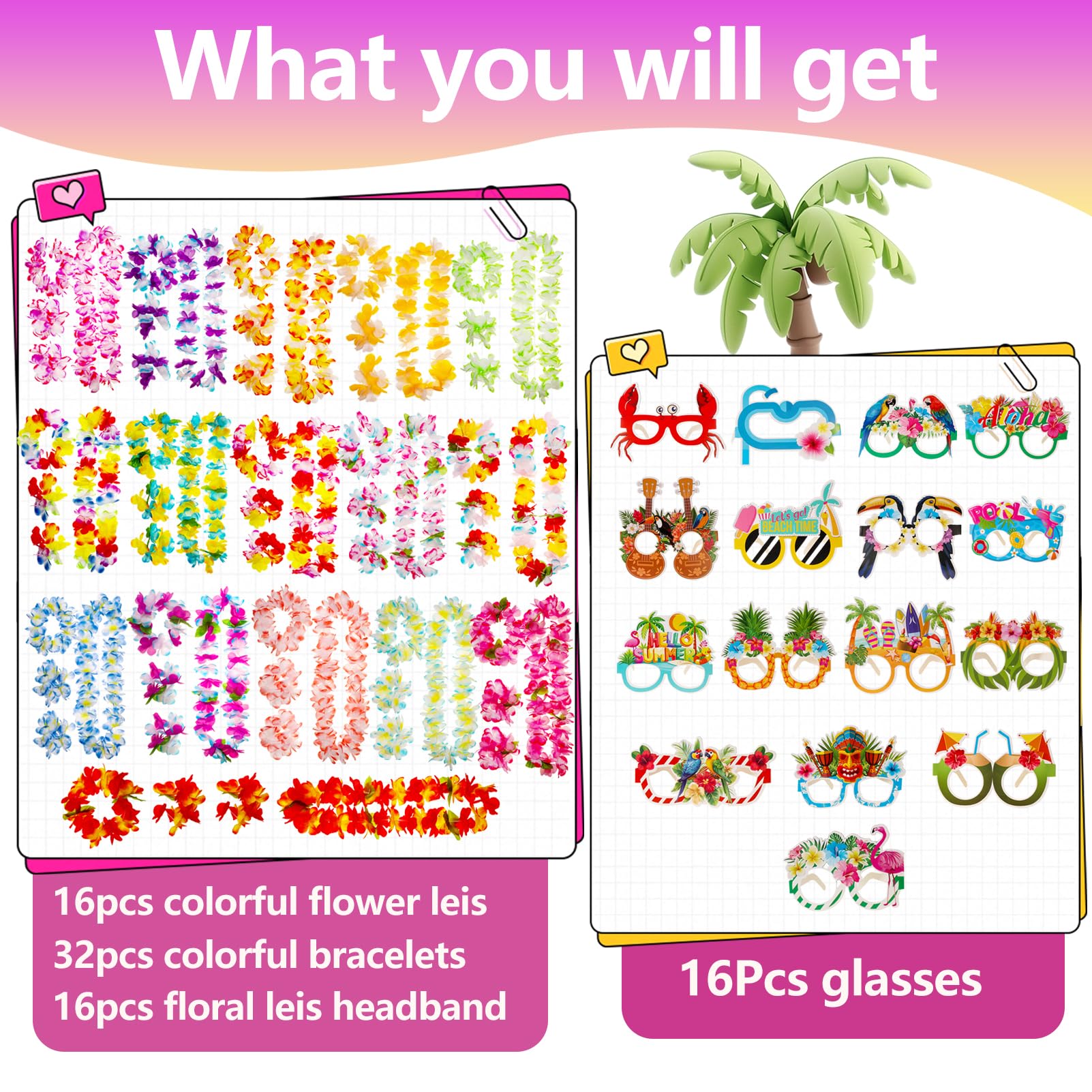Atonofun gafas luau primer plano con diseño llamativo para fotos divertidas