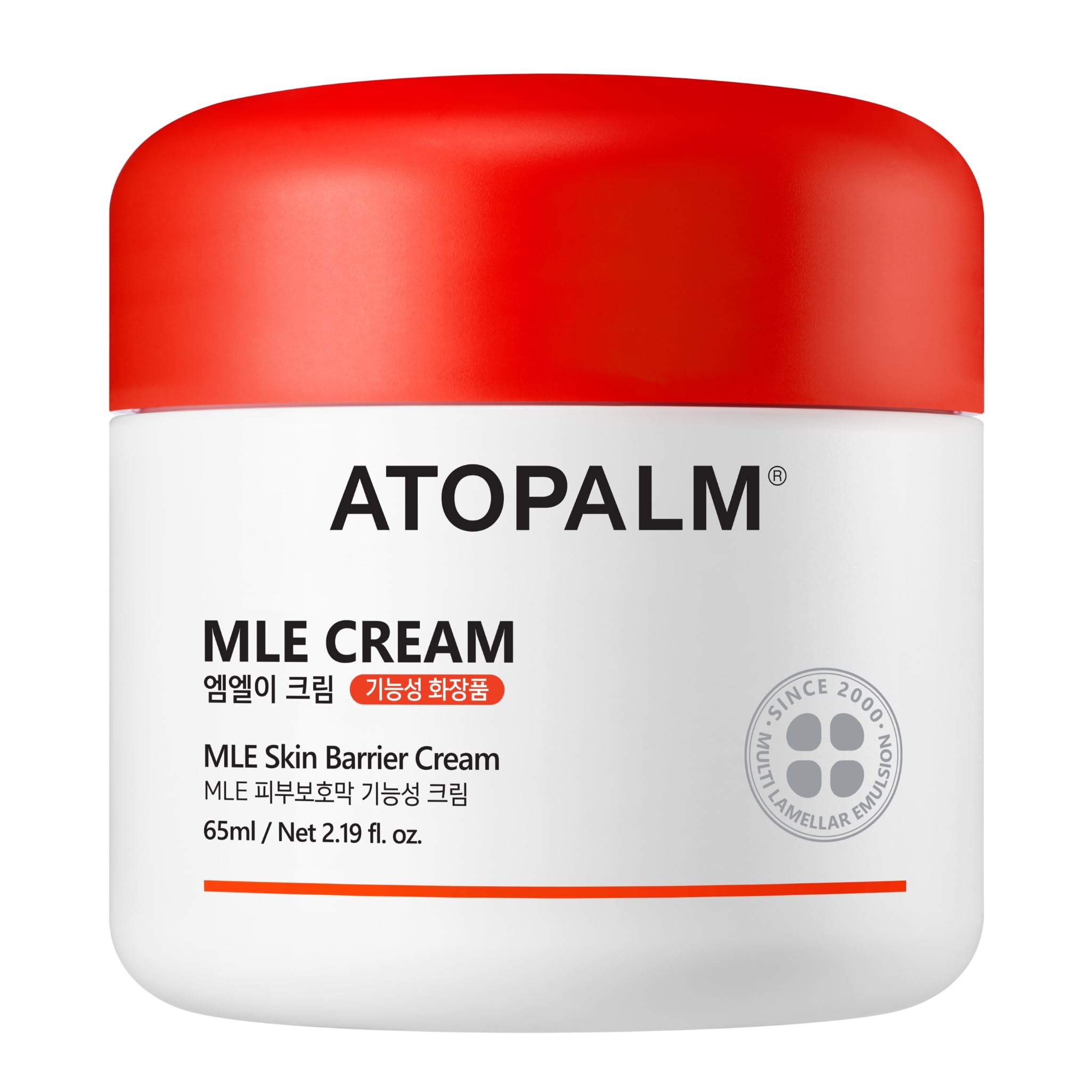 ATOPALM frente del empaque mostrando 65 ml y beneficio barrera
