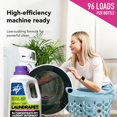 ATP LaundraPet botella vertiendo detergente para dosificación precisa