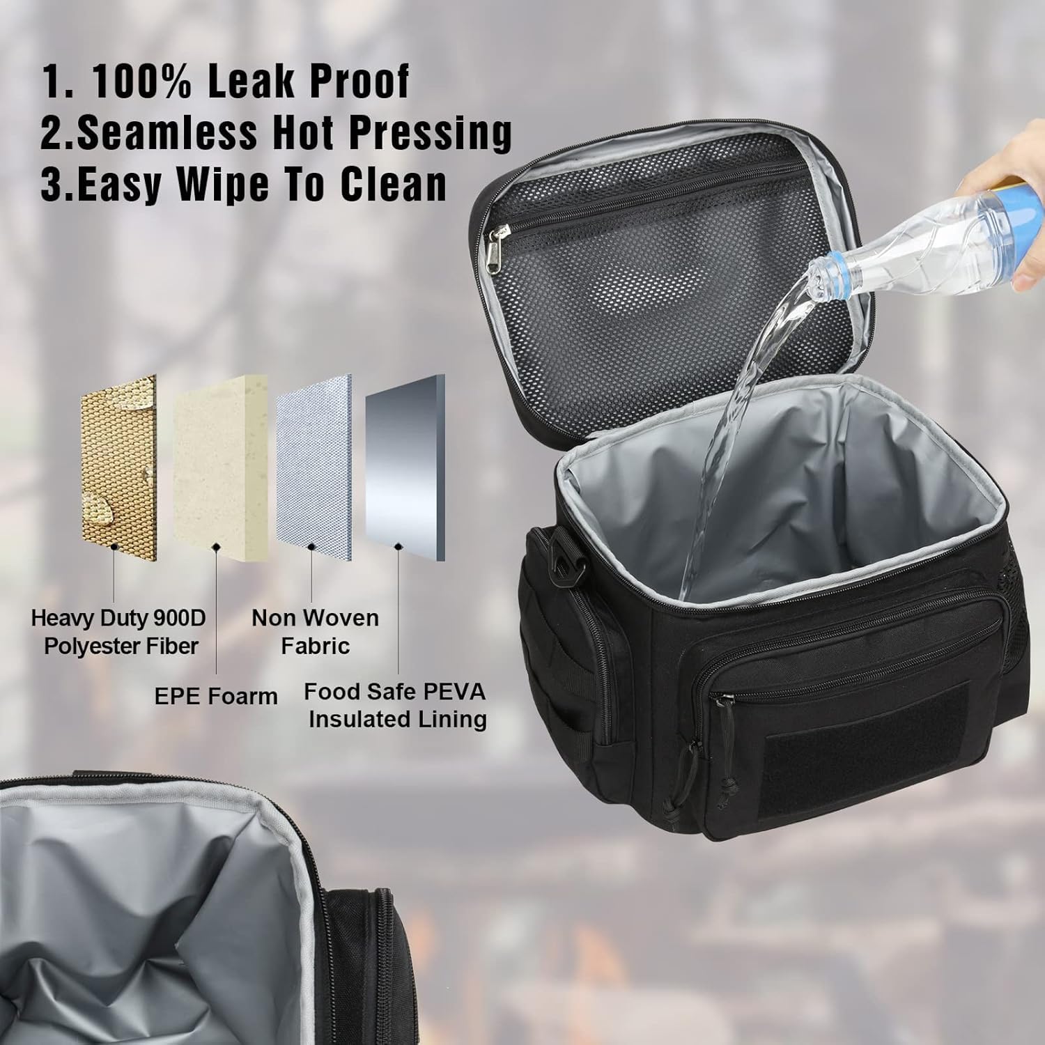 ATRIPACK comparación de tamaño junto a una botella para escala visual
