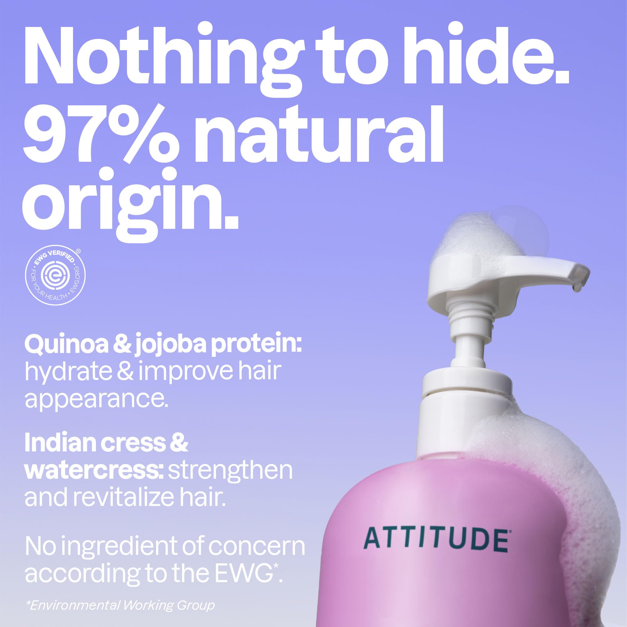 ATTITUDE etiqueta EWG VERIFIED en primer plano que aporta confianza en ingredientes