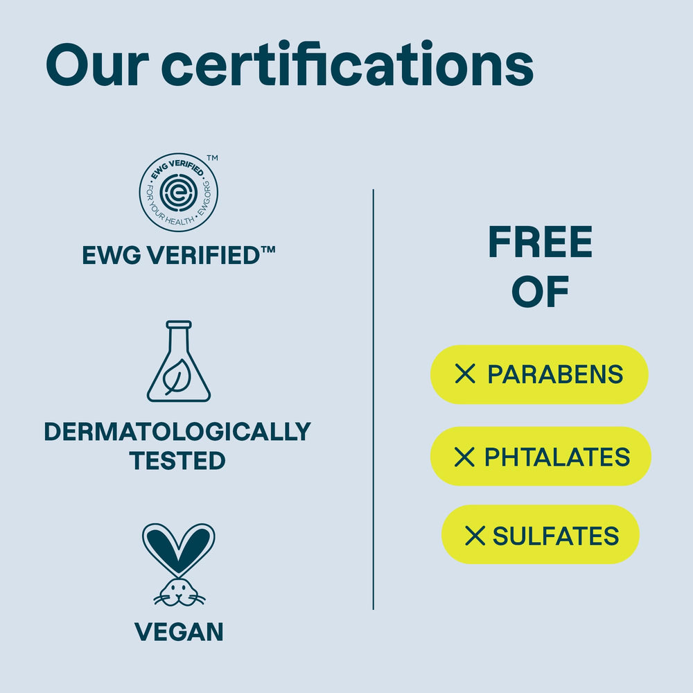 ATTITUDE etiqueta visible con sello EWG Verified y detalles de ingredientes seguros