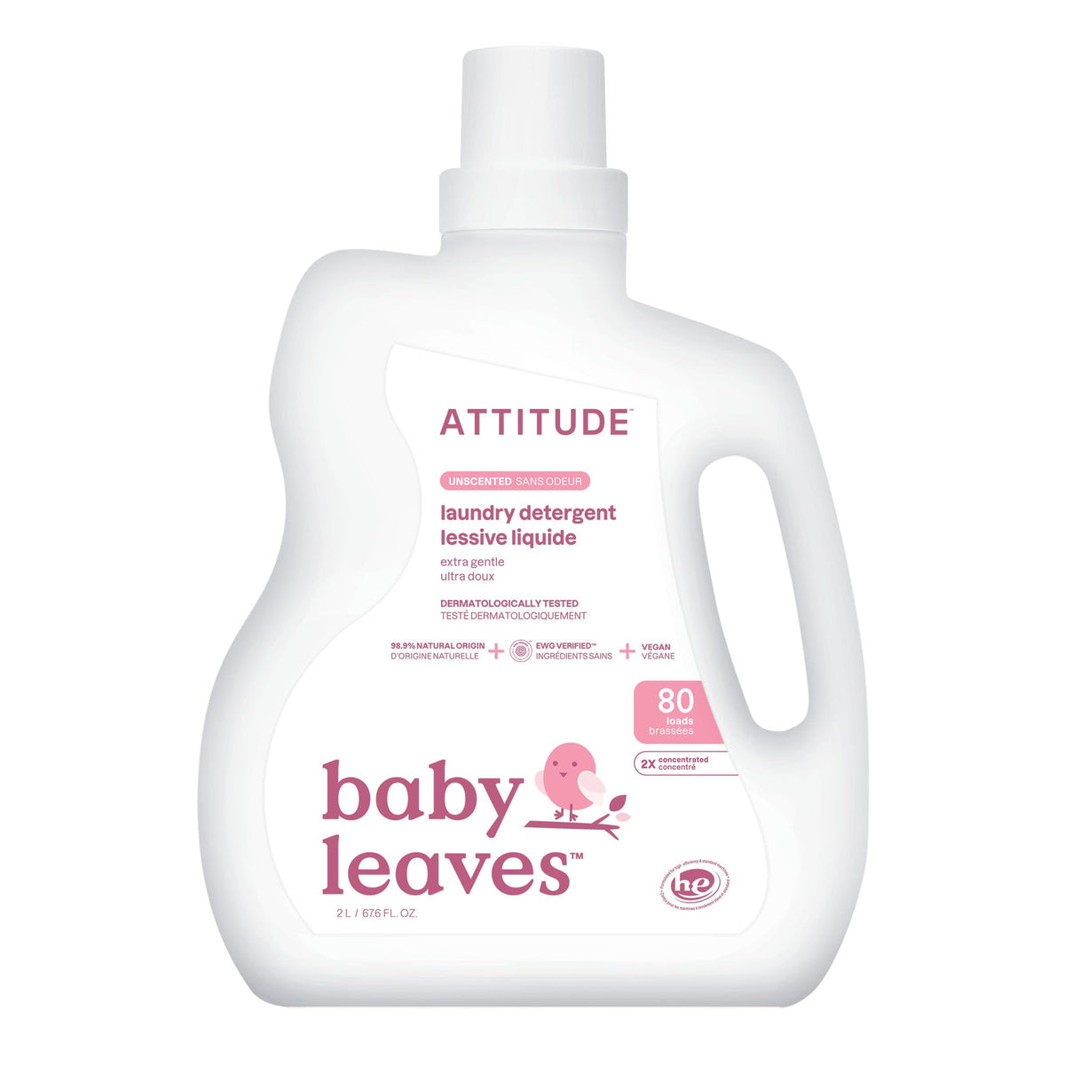 ATTITUDE botella frontal sin aroma mostrando diseño y capacidad 67.6 fl oz para limpieza segura