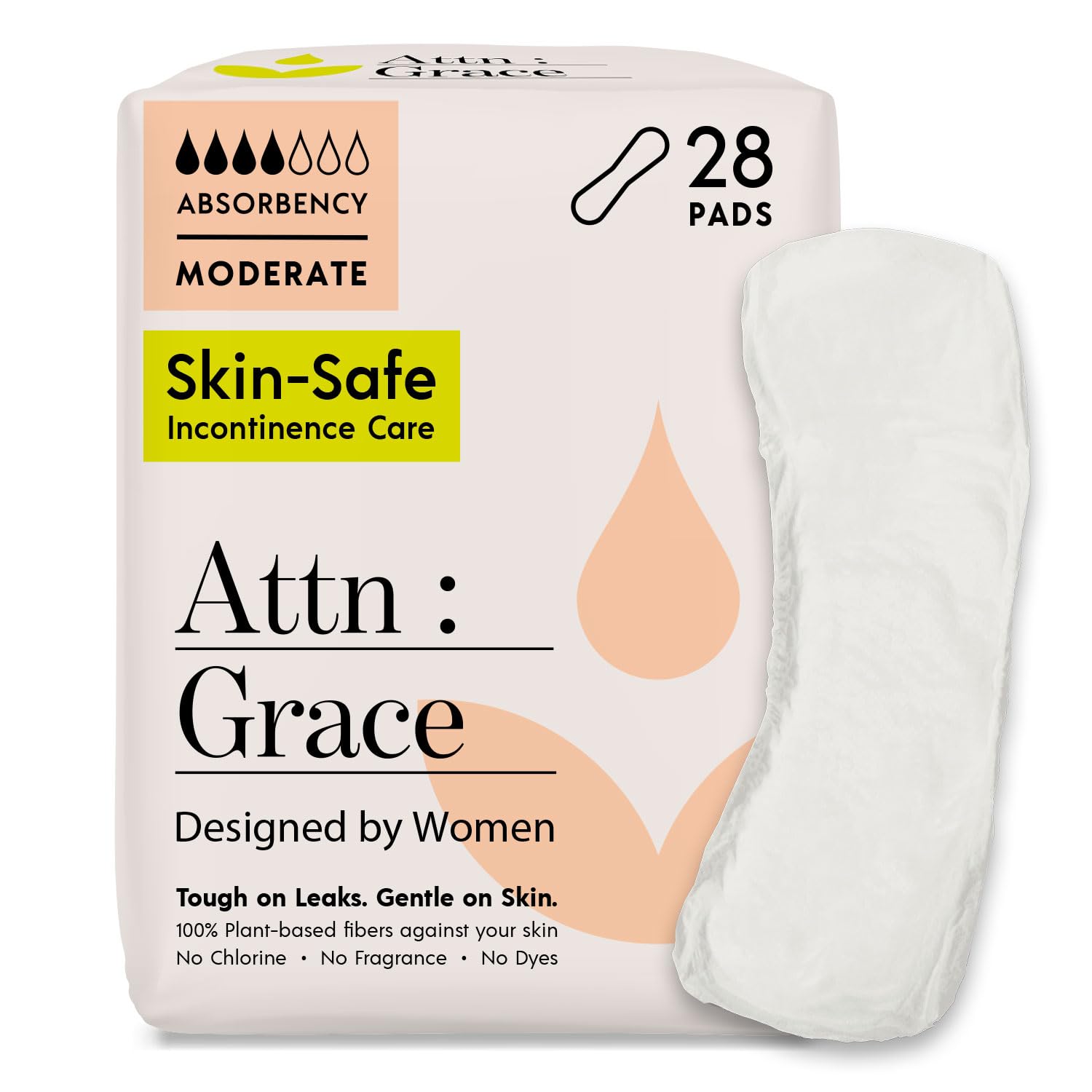 ATTN : GRACE empaque frontal mostrando 28 unidades y diseño discreto