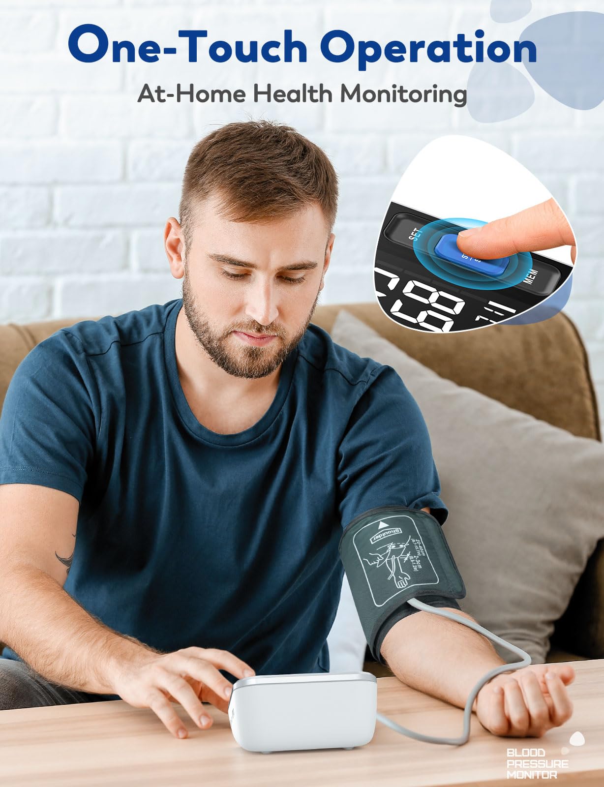ATUDER primer plano del brazalete ajustable que asegura mediciones fiables
