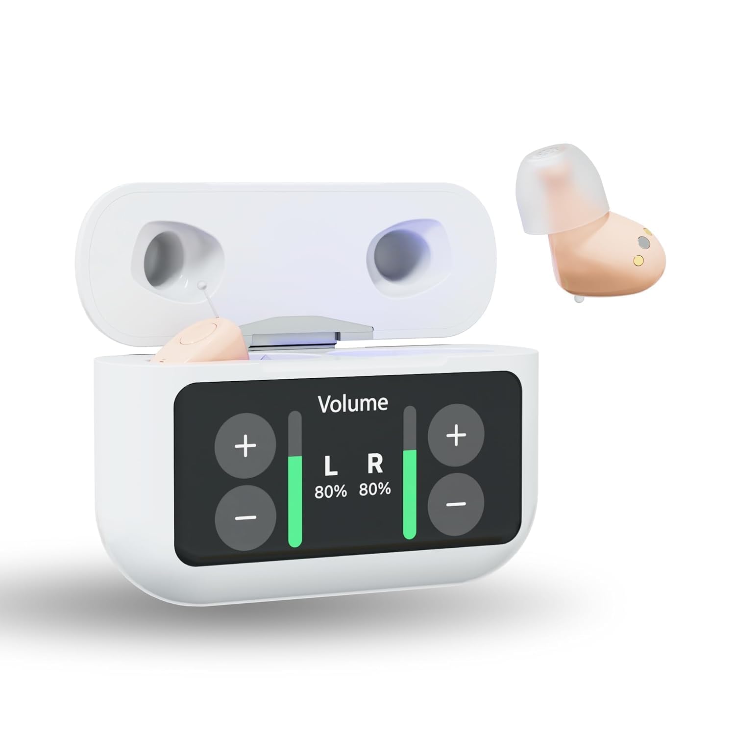 Audien Atom X textura del auricular y puerto con accesibilidad mejorada