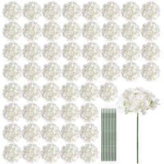 Auihiay paquete frontal con 64 hortensias marfil para gran decoración