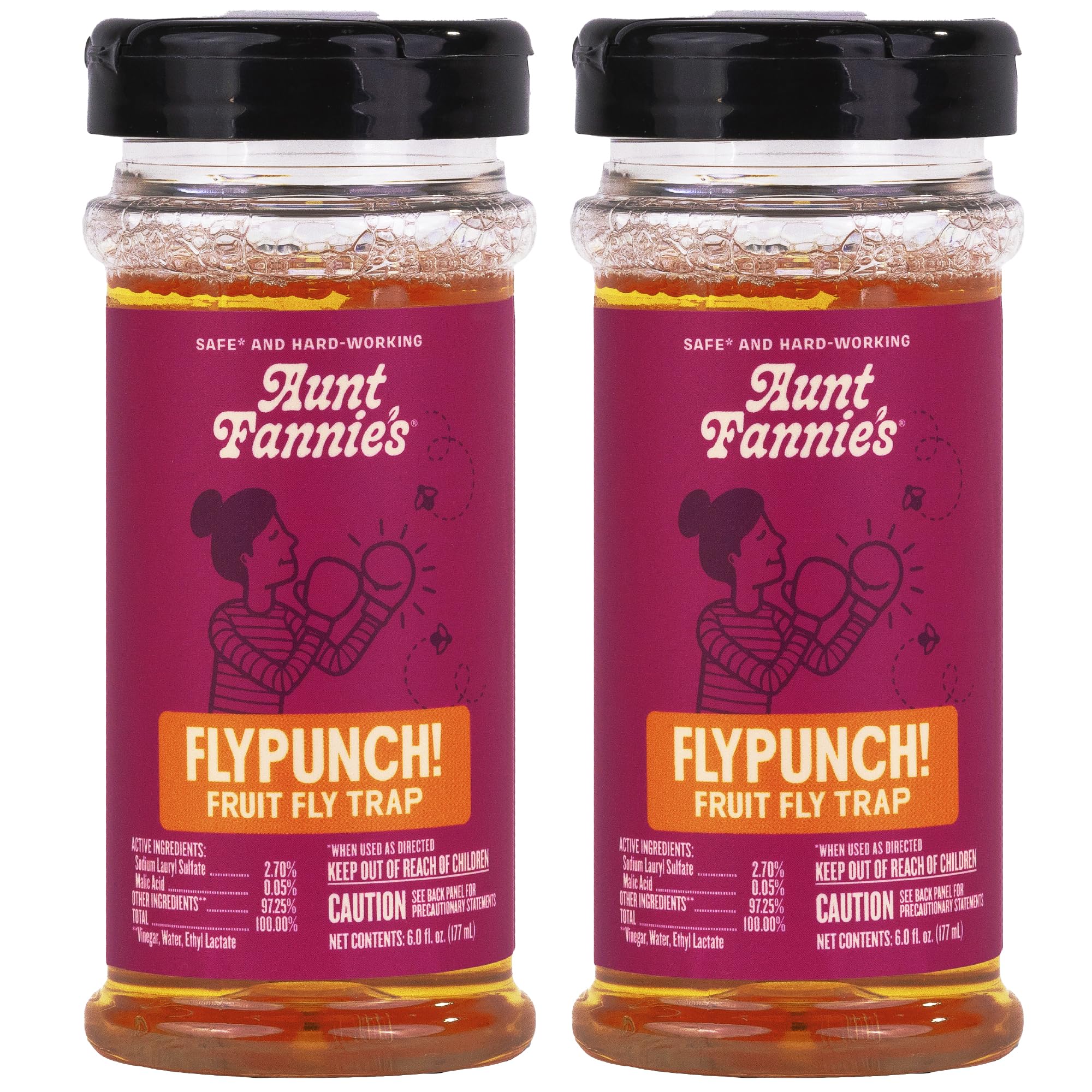 Aunt Fannie's envase frontal mostrando la etiqueta y beneficio antimoscas