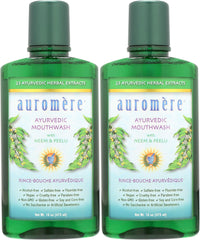 Auromere botella frontal mostrando etiqueta y beneficios naturales