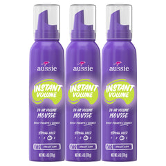 Aussie mousse frontal del pack mostrando diseño y volumen