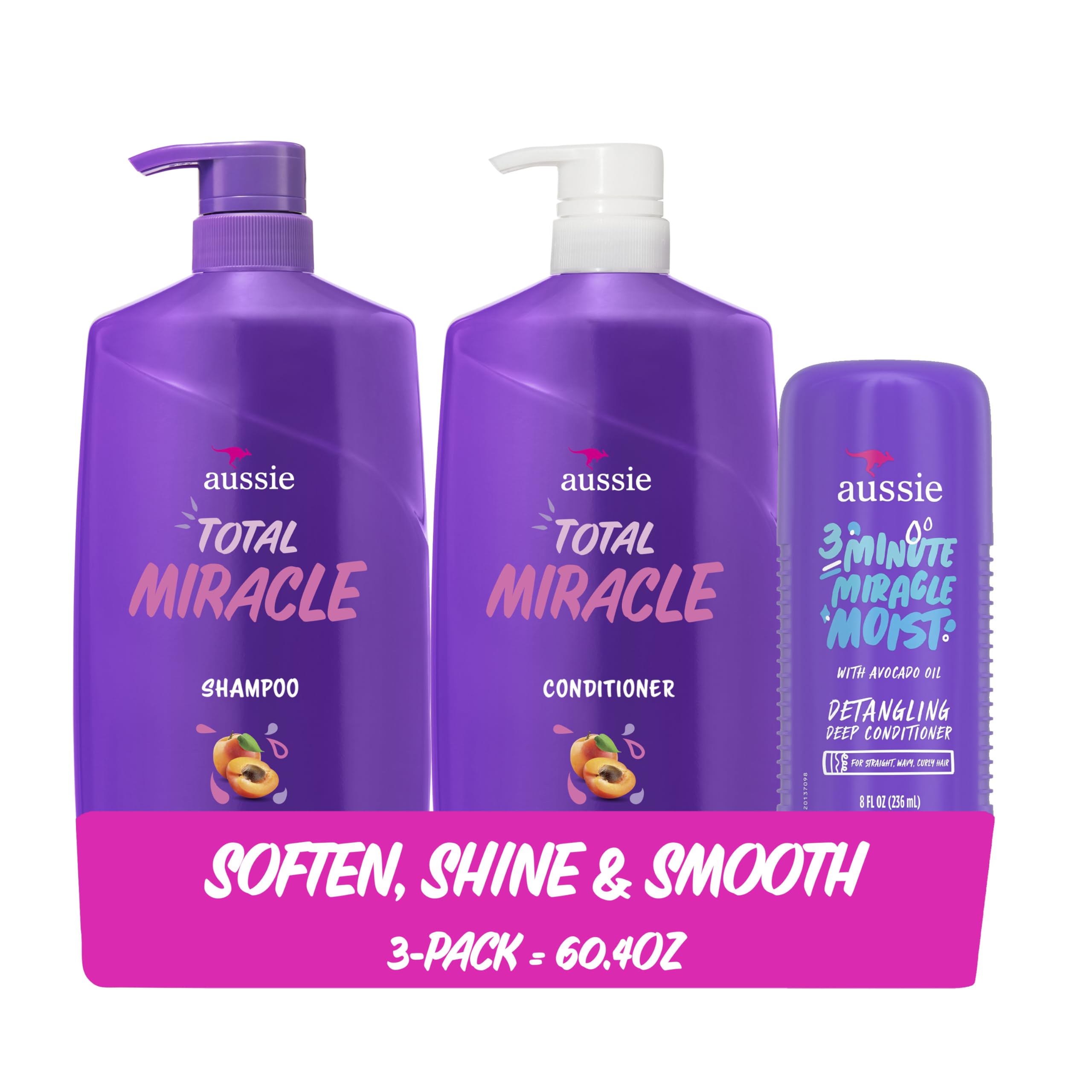 Aussie front packaging showing shampoo conditioner and treatment for easy routine