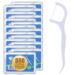 Aussumy vista frontal del paquete grande con 800 floss picks para ahorro y conveniencia