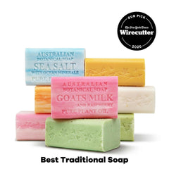 Australian Botanical Soap textura cercana que muestra espuma densa y calidad