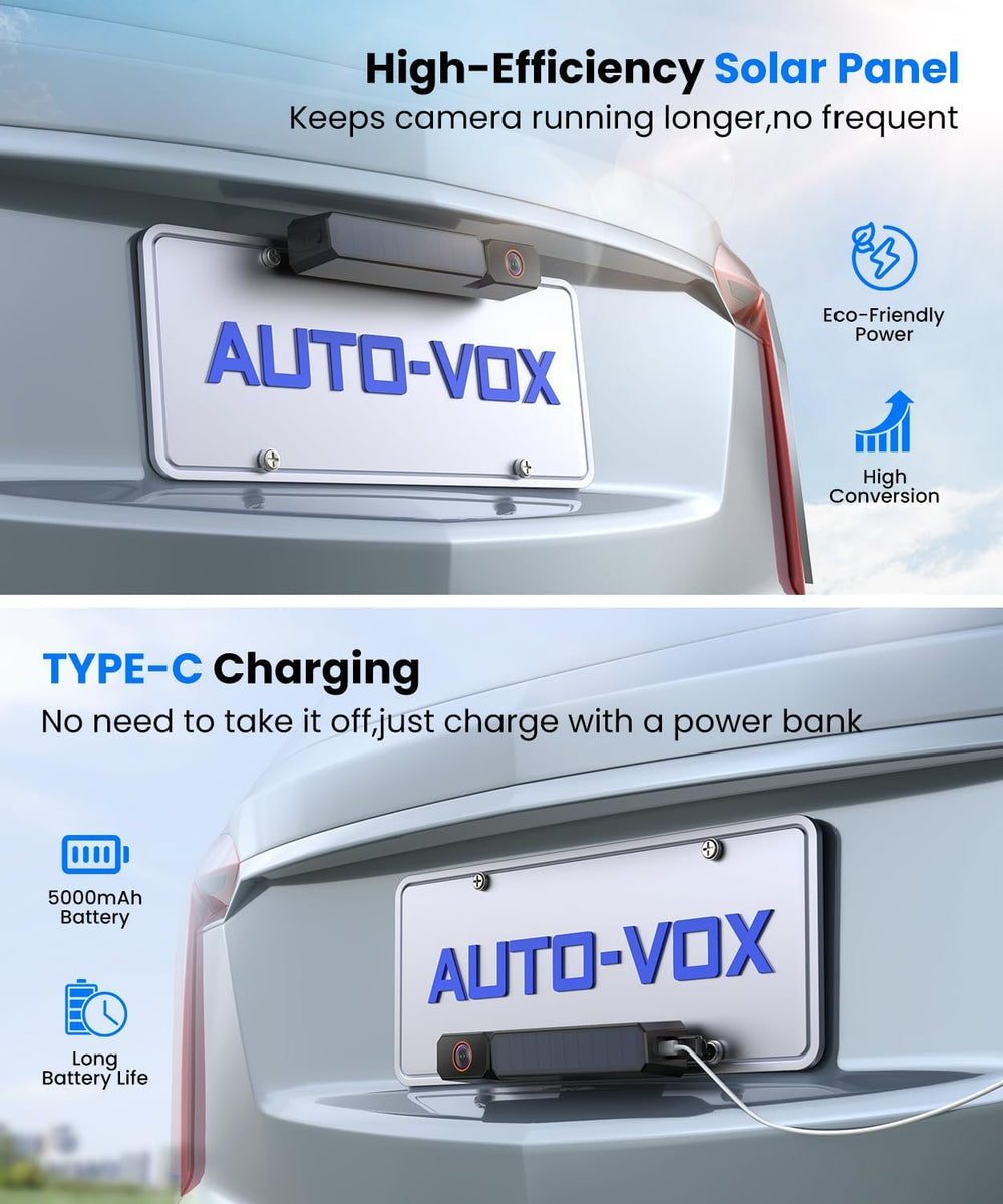 AUTO-VOX panel solar en la cámara con carga suplementaria eficiente