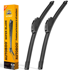 AUTOBOO pack frontal mostrando las dos escobillas y beneficios de compatibilidad