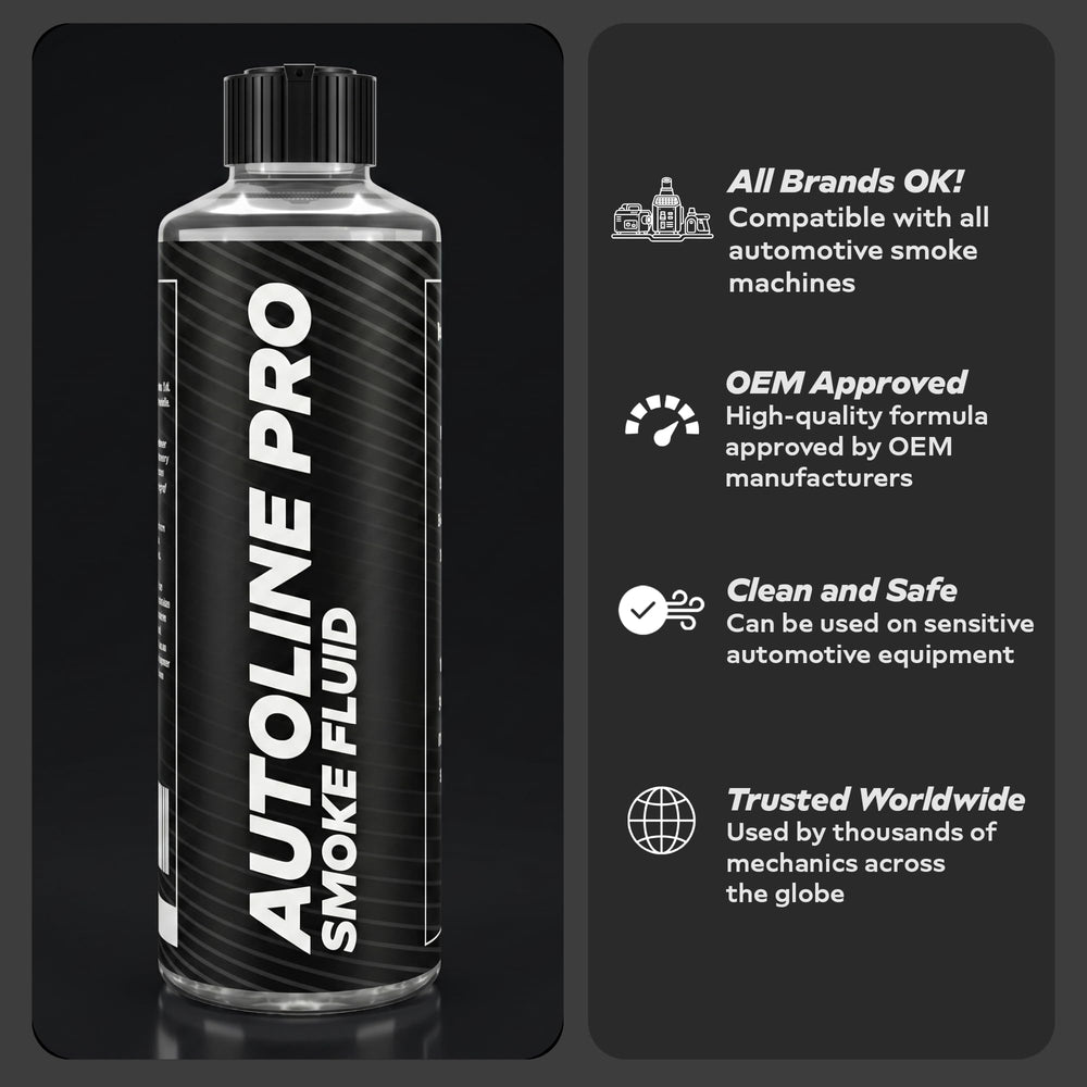 AutoLine Pro botella junto a regla para comparar tamaño y duración